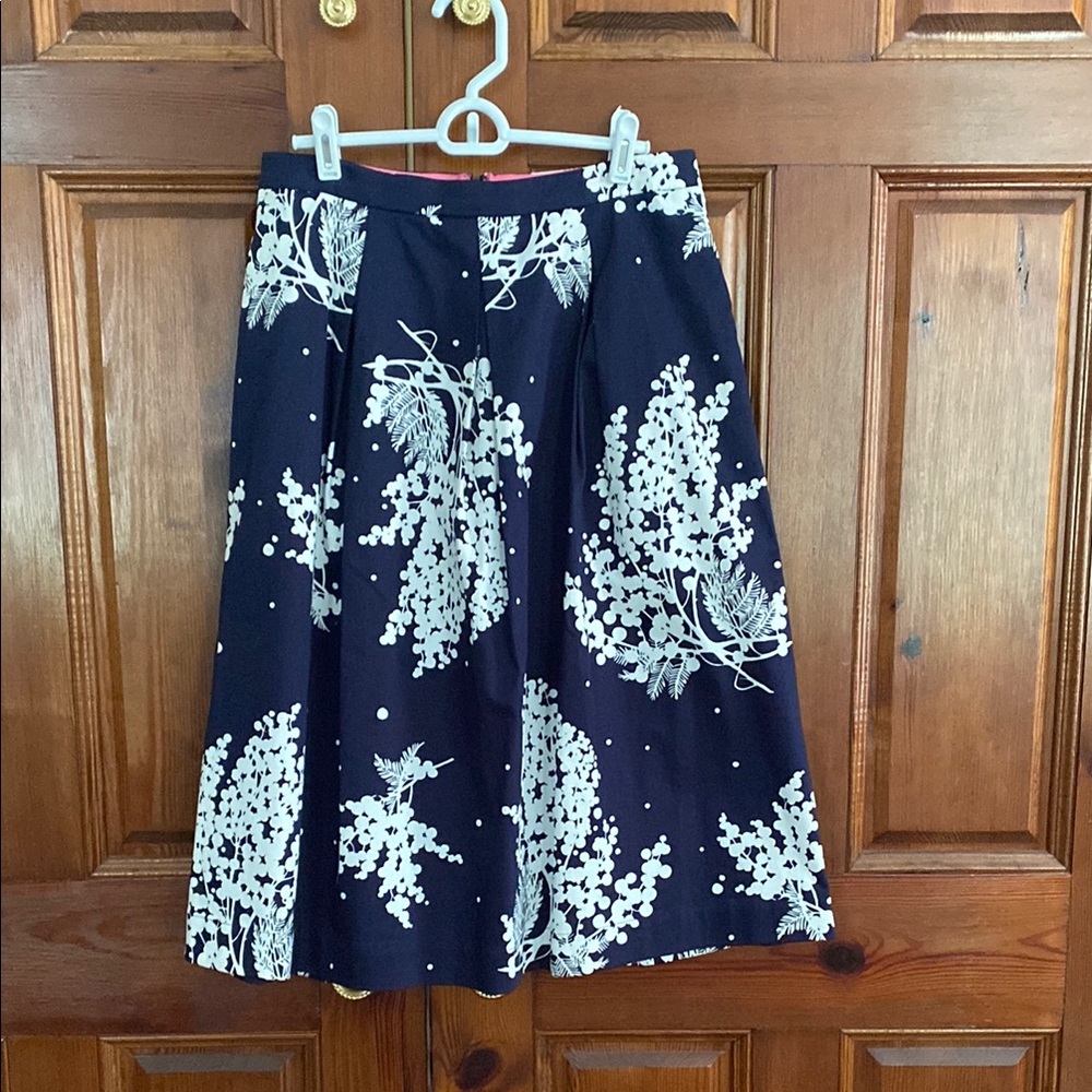 Boden Multicolored Midi A-Line Skirt Pleated Casual